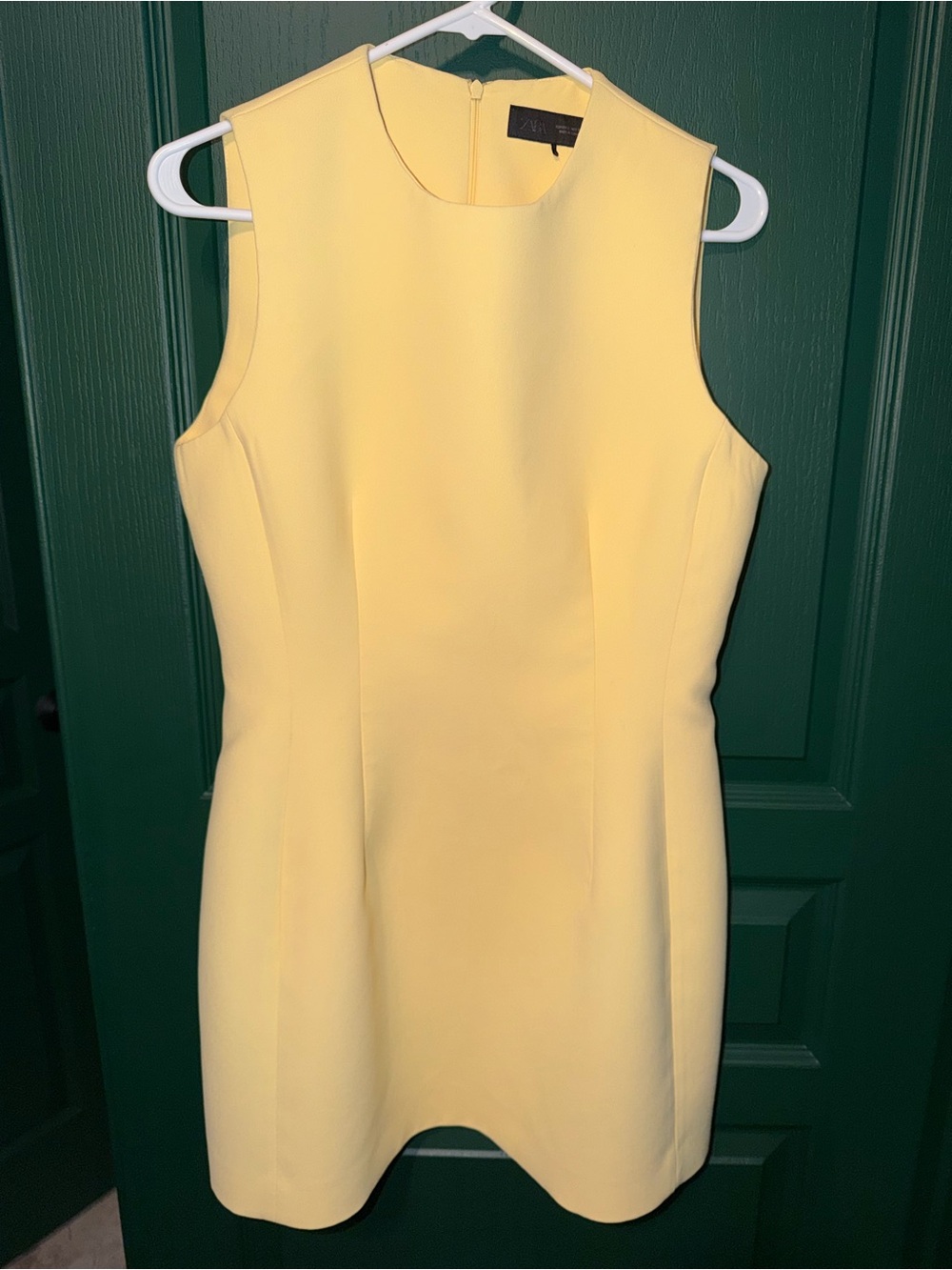 Zara Yellow Sleeveless Structured Dress